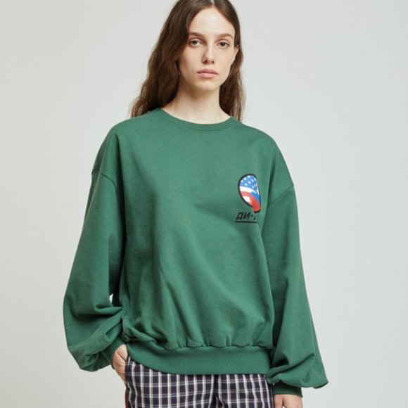 GOSHA RUBCHINSKIY Opening Ceremony Dj Sweatshirt In Green  Small - Picture 1 of 4